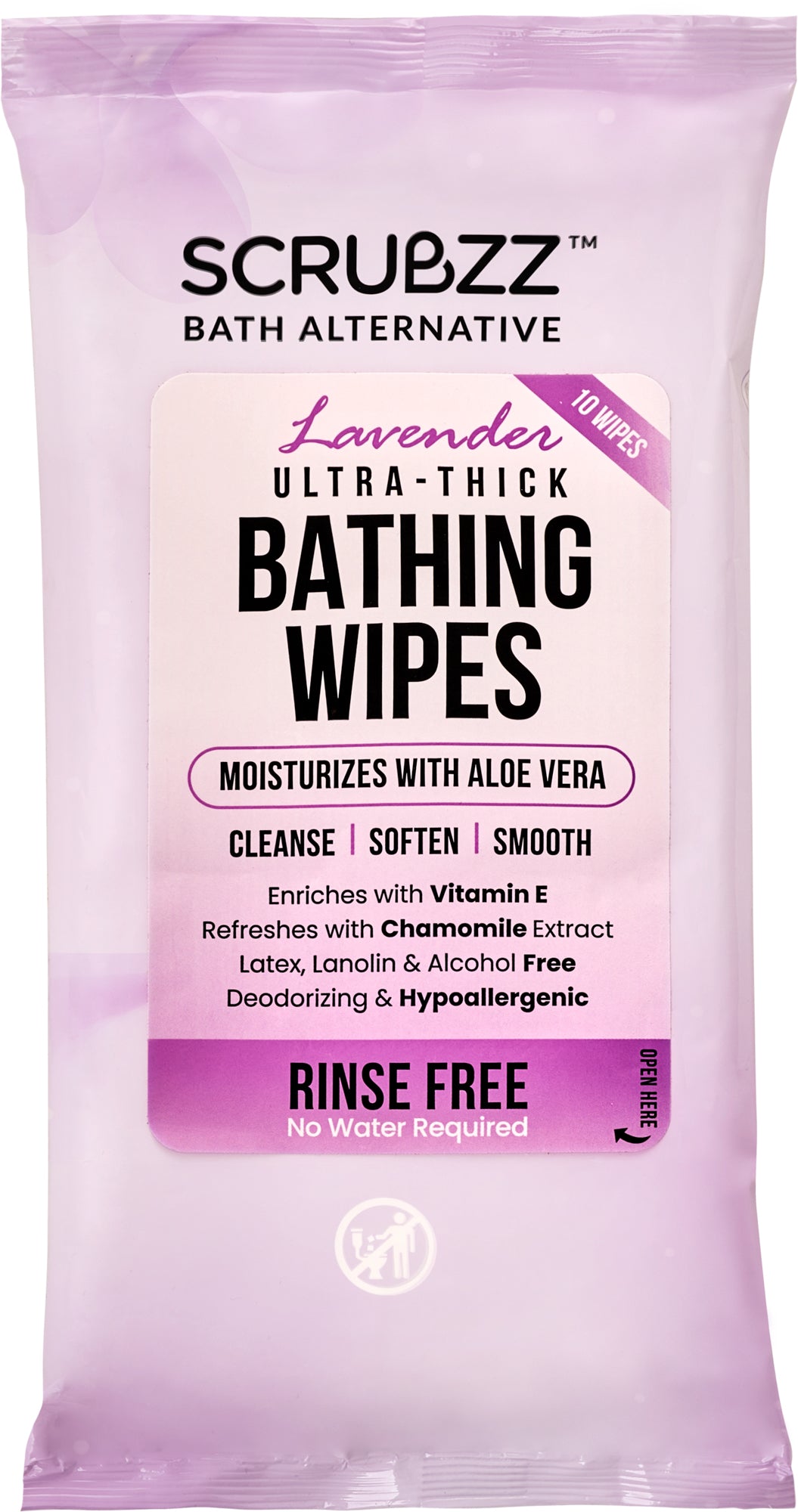Scrubzz Ultra Thick Bathing Wipes for Adults - 8 Pack