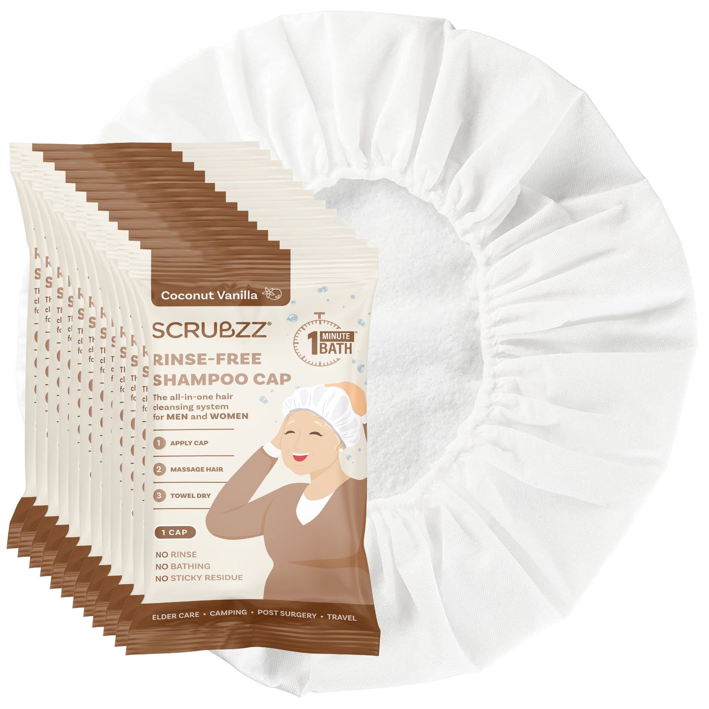 Scrubzz Ultra Thick Bathing Wipes for Adults - 8 Pack